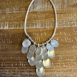 Elegant rope Necklace with silver Shell Accents